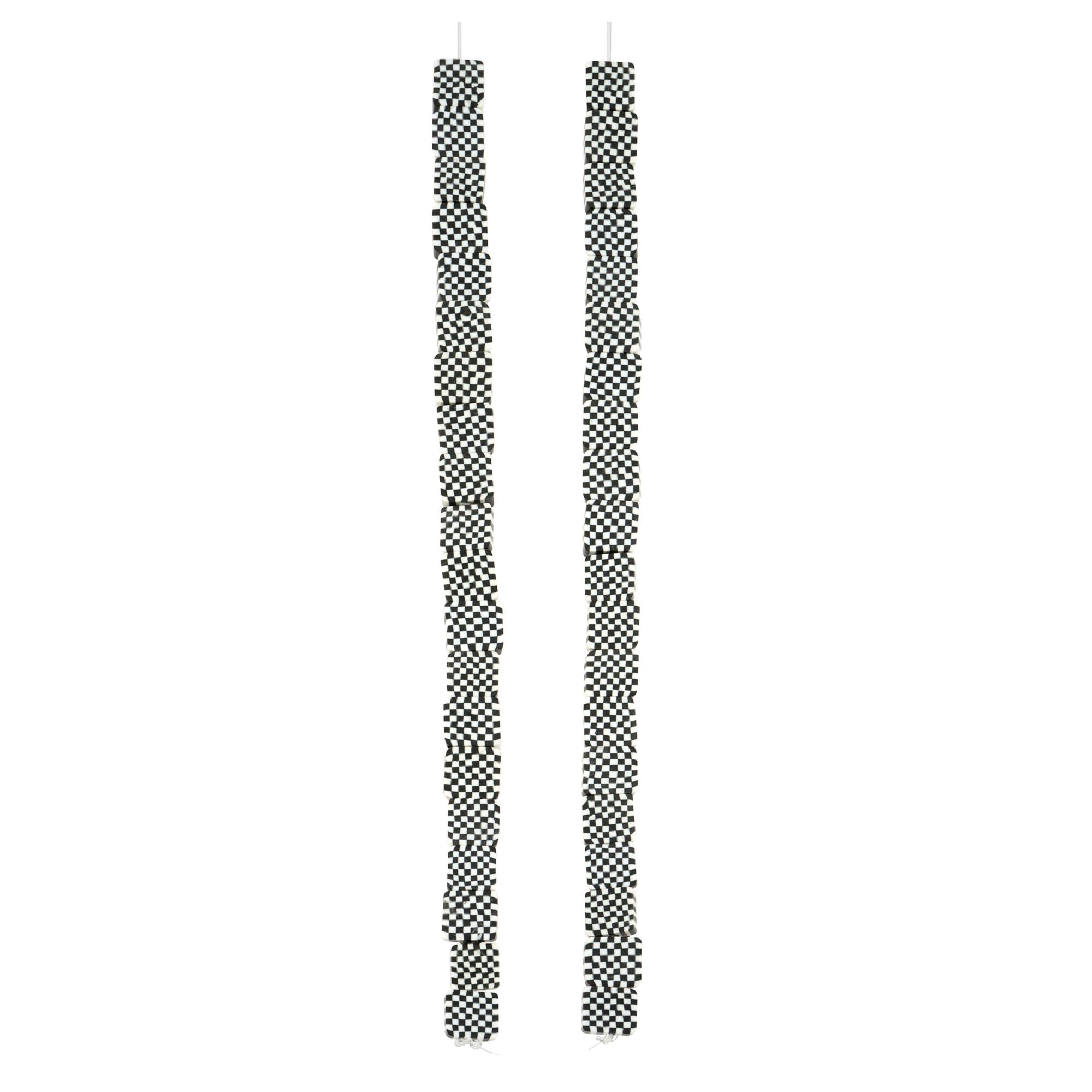 Black & White Checker Clay Square Beads by Bead Landing™
